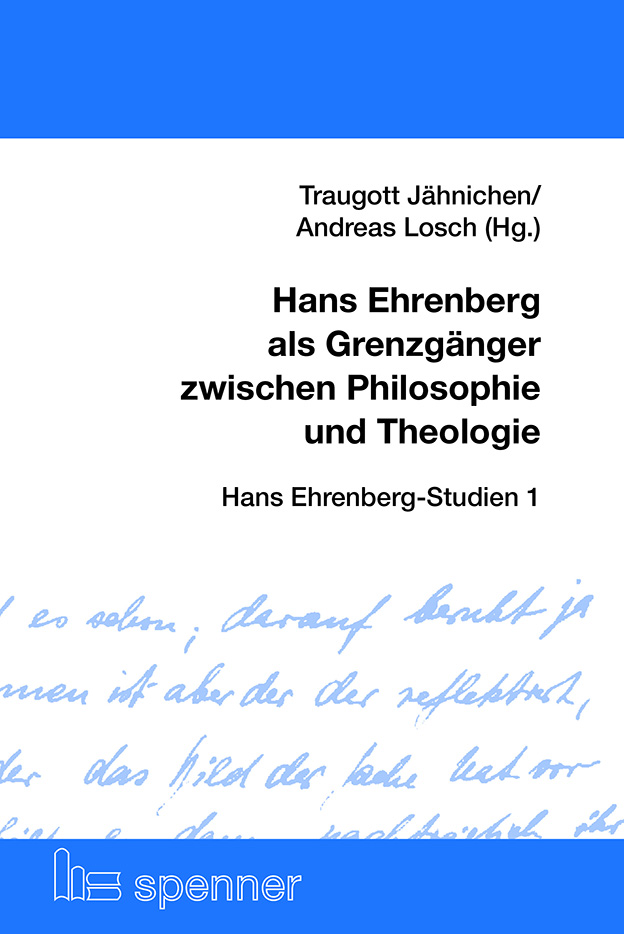 Cover Hans Ehrenberg als Grenzgänger zwischen Philosophie und Theologie